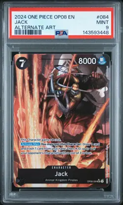 2024 ONE PIECE OP08-TWO LEGENDS ALTERNATE ART #084 JACK PSA 9 - Image 1