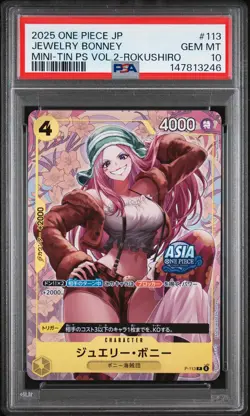 2025 ONE PIECE JAPANESE MINI-TIN PACK SET VOL.2 #113 JEWELRY BONNEY PSA 10 - Image 1