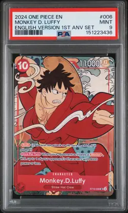 2024 ONE PIECE ENGLISH VERSION 1ST ANNIVERSARY SET #006 MONKEY D. LUFFY PSA 9 - Image 1