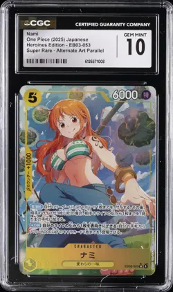2025 ONE PIECE HEROINES EDITION ALTERNATE ART #EB03-053 NAMI CGC 10 - Image 1