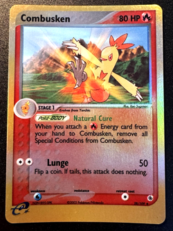 Combusken 28/109 EX Ruby & Sapphire Pokemon Card Reverse Holo Foil Rare LP - Image 1