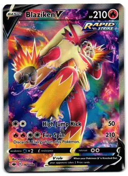 Blaziken V 161/198 - Chilling Reign Rare Ultra Pokemon TCG - M/LP Card - Image 1