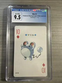 1999 POKEMON PLAYING CARDS JPN GOLD DECK, 10 OF DIAMONDS MARILL CGC 9.5 - Image 1