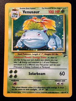 Venusaur 18/130 Base Set 2 Pokemon Card Holo Foil Rare HP - Image 1