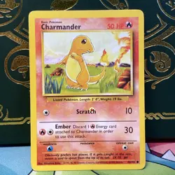 MP + Charmander 046/102 Base Set Pokemon Card INK ERROR / MISPRINT + HICKEY 🎯 - Image 1
