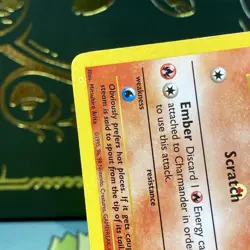 MP + Charmander 046/102 Base Set Pokemon Card INK ERROR / MISPRINT + HICKEY 🎯 - Image 3