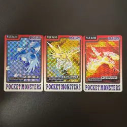 Pokemon Card Japanese Zapdos Articuno Moltres Holo Prism Bandai Carddass 3set - Image 1
