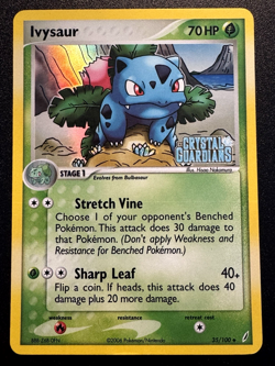 Ivysaur 35/100 EX Crystal Guardians Pokemon Card Reverse Holo Foil Rare MP - Image 1