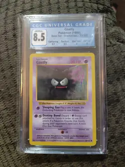 Pokemon TCG Gastly Base Set, Shadowless Common Card 50/102 CGC 8.5 - Image 1