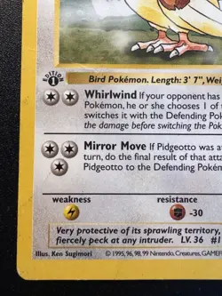 1st Edition Shadowless Pidgeotto 22/102 Base Set Pokemon Card Rare HP - Image 5