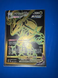 Pokemon Rayquaza VMax Card! EUC! In Protective Cover! - Image 1