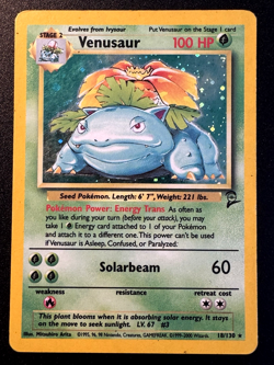Venusaur 18/130 Base Set 2 Pokemon Card Holo Foil Rare HP - Image 1
