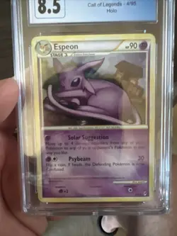 Pokemon TCG Near Mint+ 8.5 GetGraded Espeon Call of Legends 4/95 Holo Rare - Image 1