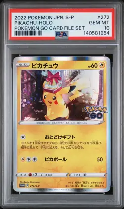 2022 POKEMON JPN S PROMO POKEMON GO CARD FILE SET #272 PIKACHU-HOLO PSA 10 - Image 1