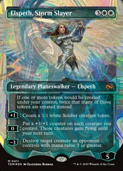 Near Mint x 1 Elspeth, Storm Slayer - Halo Foil - Showcase Tarkir: Dragonstorm V - Image 1