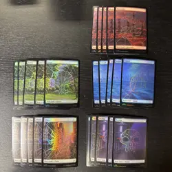 Magic The Gathering Lot - 25 Foil Basic Lands - Marvel’s Spider-Man - 5 of each - Image 1