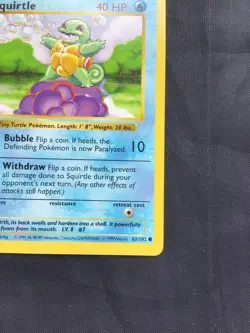 Pokemon Cards: Base Set 1st Edition Common: Squirtle 63/102 - Image 4