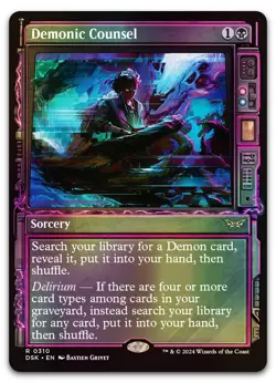 Demonic Counsel (Showcase) #310 (Foil) (NM) Duskmourn DSK Magic MTG - Image 1