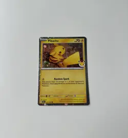 30th Celebration Pokemon Pikachu SWIRL 🌀 Cosmo Holo Promo Basic Card 051/162 - Image 3