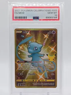 Pokemon TCG Mew 025/ Celebrations Secret Rare FA/Mew PSA 10 Gem Mint - Image 1