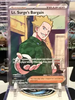 Pokemon TCG Lt. Surge's Bargain Full Art Holo Rare 170/132 Mega Evolutions M/NM - Image 1