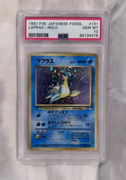 1997 Pokemon Japanese Fossil Lapras Holo PSA 10 - Image 1