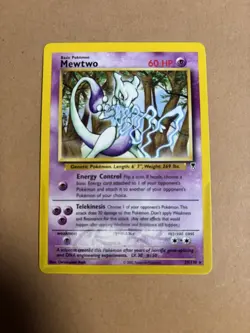 Pokemon Mewtwo Legendary Collection Rare 60 HP Card 29/110 Damaged see pic - Image 1