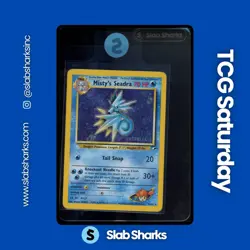 2000 POKEMON GYM HEROES PRERELEASE PROMO #9/132 MISTY'S SEADRA HOLO RARE - Image 1