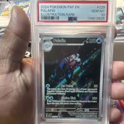Pokemon Palafin 225/091 SV: Paldean Fates Illustration Rare Holo 150HP PSA 10 - Image 1