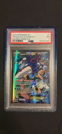 Pokemon TCG Team Aqua's Kyogre-EX Double Crisis Holo Card PSA 7 - Image 1