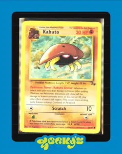 #50/62 Kabuto Normal Common - Pokemon TCG Fossil - Vintage - LP - Image 1