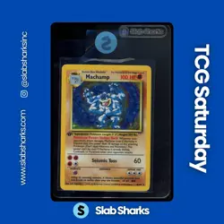 1999 POKEMON BASE SET 1ST EDITION #8/102 MACHAMP HOLO RARE - Image 1