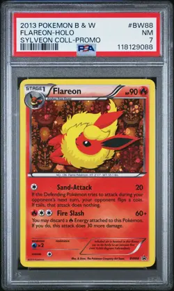 2013 Pokemon Black & White Promo Flareon #BW88 Holo Sylveon Coll-Promo PSA 7 - Image 1