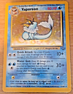 Pokemon TCG: Vaporeon Holo Rare (Jungle) 12/64) - Image 1