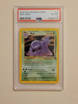 Muk - Pokemon Fossil #13 - Excellent to Near Mint PSA 6 - Mislabeled - Image 2