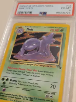 Muk - Pokemon Fossil #13 - Excellent to Near Mint PSA 6 - Mislabeled - Image 3
