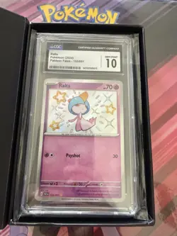 Pokemon, CGC 10 Gem Mint Ralts Paldean Fates 153/091 - Image 1