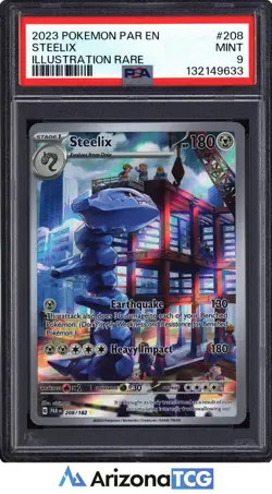 Pokemon 2023 Steelix 208/182 Full Art Illustration Rare Paradox Rift PSA 9 - Image 1
