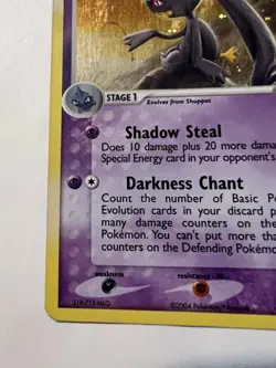 2004 Pokemon BANETTE Ex Hidden Legends Set HOLO Foil Rare 1/101 Cosmos EX+ NM - Image 4