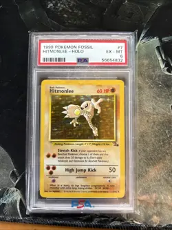 1999 Pokemon Fossil Hitmonlee PSA 6 - Image 1