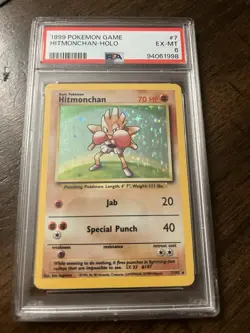 1999 Pokemon Hitmonchan 007/102 Base Set Holo Rare PSA 6 - Image 1