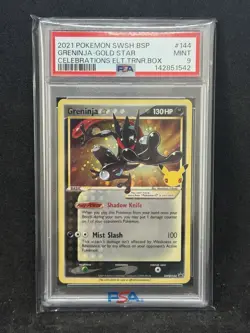 2021 POKEMON SWSH PROMO CELEBRATIONS ETB #144 GRENINJA-GOLD STAR PSA 9 - Image 1