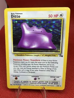Ditto 3/62 Fossil Holo LP Pokemon Card - Image 1