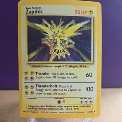 Zapdos Vintage Base Set Holo Rare 1999 Pokemon Card 16/102 LP - Image 1
