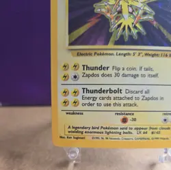 Zapdos Vintage Base Set Holo Rare 1999 Pokemon Card 16/102 LP - Image 5