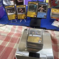 WWE WWF LOT OF RAW DEAL 6.38oz Of CARDS, 4 Silver W Foils ,duplicates #3 - Image 1