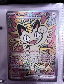 Meowth EX Pokemon TCG Foil Card POR 121/088 170 HP Last-Ditch Catch Lucky Tail - Image 1