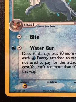 Vaporeon 6/17 POP Series 3 Promo Pokemon Card Holo Foil Rare Near Mint - Image 5