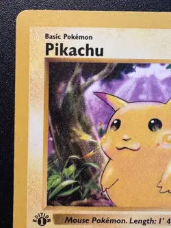 First Edition Shadowless Pikachu 58/102 Base Set Pokemon Card Rare HP - Image 3