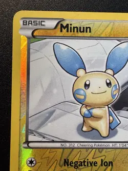 Minun 40/108 B&W Dark Explorers Pokemon Card Reverse Holo Foil Rare MP - Image 3